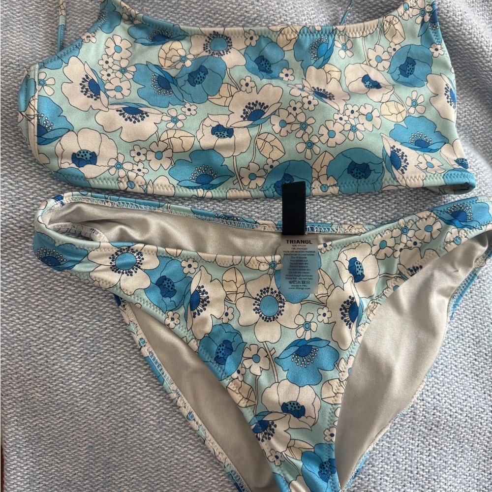 Triangl Floral Blue and White Bikini Set